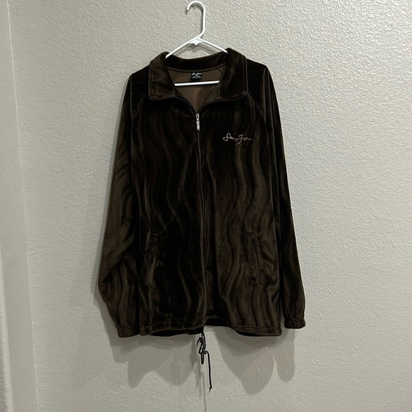 Sean John Men’s chocolate Brown Jacket Long Sleeve Shirt with Zipper Sz XL - Picture 1 of 9